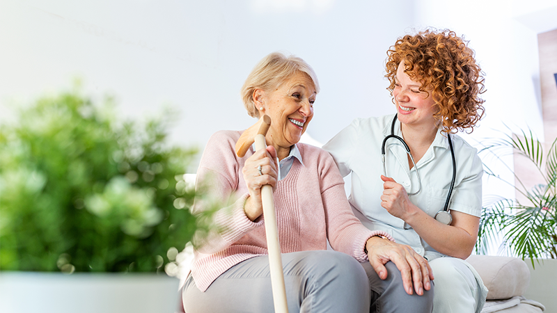 senior woman with nurse